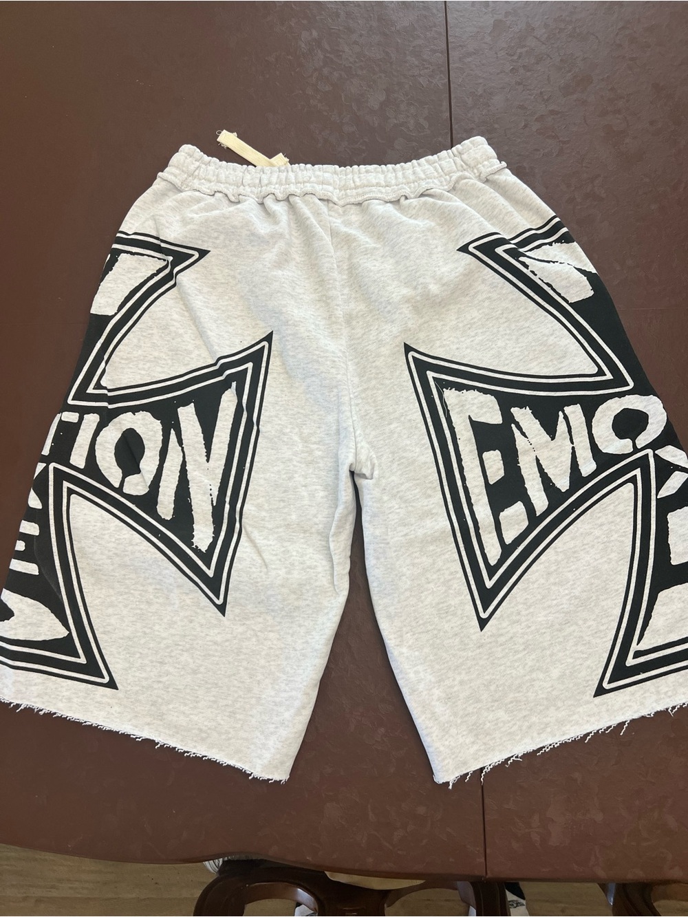 Mixed Emotion Men's Light Gray Athletic Graphic Shorts